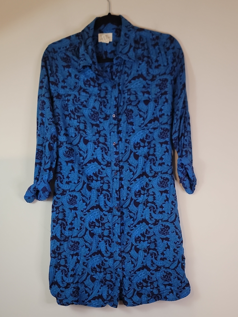 Levi's Blue Floral-Print Button Front Tunic